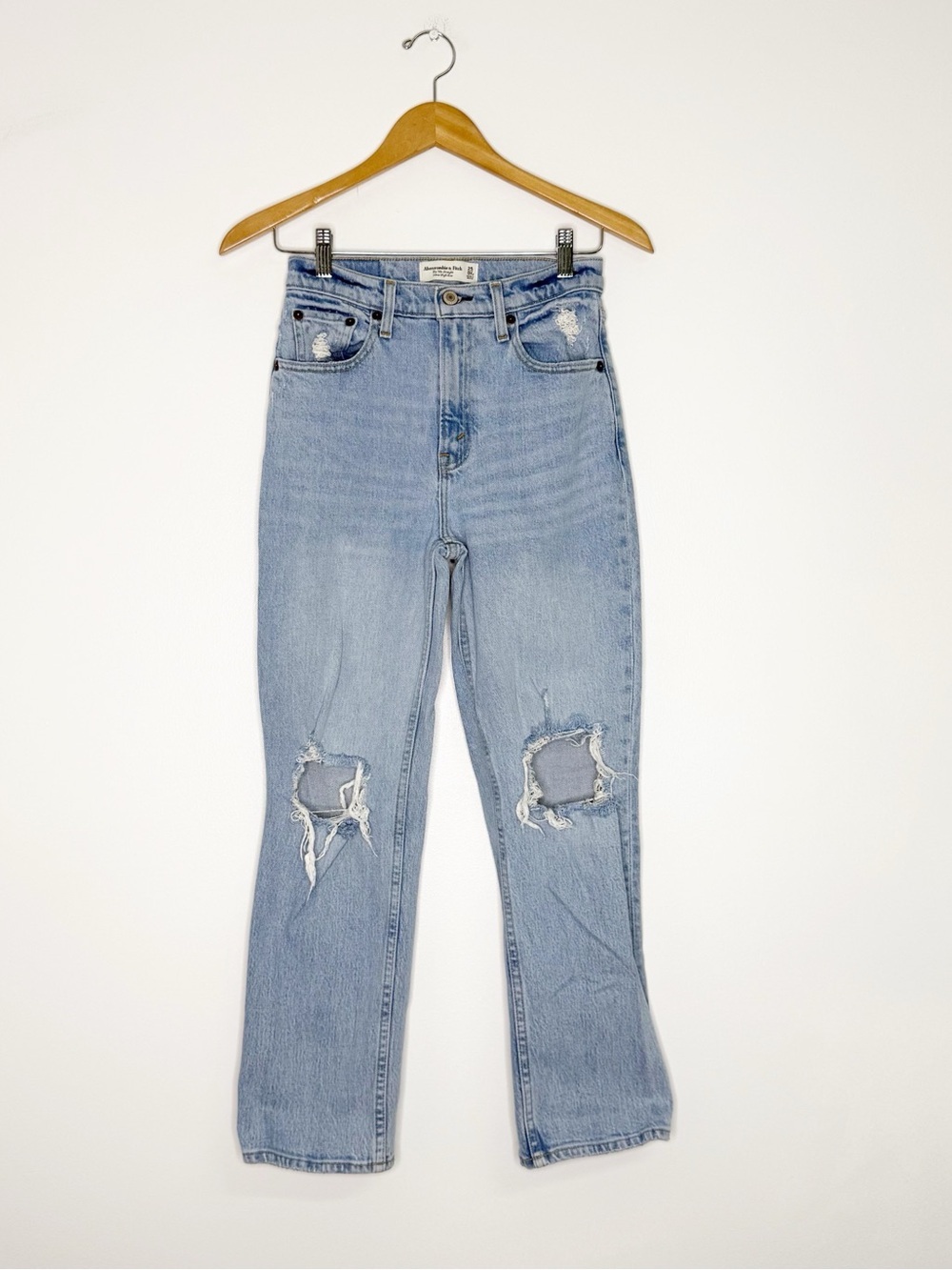 Abercrombie & Fitch 90s Straight Ultra High Rise Jeans 25 / 0 XS Distressed